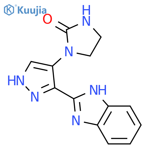 2-Imidazolidinone, 1-[3-(1H-benzimidazol-2-yl)-1H-pyrazol-4-yl]- structure