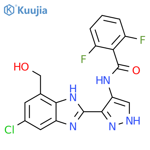 Benzamide, N-[3-[5-chloro-7-(hydroxymethyl)-1H-benzimidazol-2-yl]-1H-pyrazol-4-yl]-2,6-difluoro- structure
