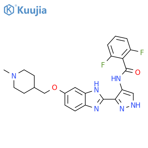Benzamide, 2,6-difluoro-N-[3-[6-[(1-methyl-4-piperidinyl)methoxy]-1H-benzimidazol-2-yl]-1H-pyrazol-4-yl]- structure