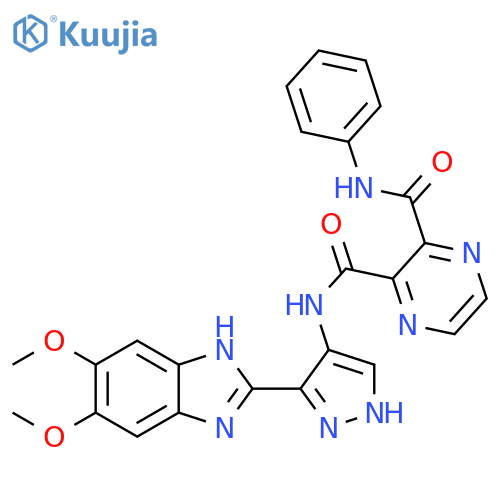 2,3-Pyrazinedicarboxamide,N-[3-(5,6-dimethoxy-1H-benzimidazol-2-yl)-1H-pyrazol-4-yl]-N'-phenyl- structure