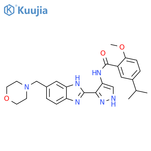 Benzamide,2-methoxy-5-(1-methylethyl)-N-[3-[5-(4-morpholinylmethyl)-1H-benzimidazol-2-yl]-1H-pyrazol-4-yl]- structure
