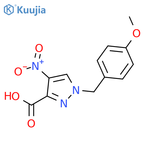 1H-Pyrazole-3-carboxylic acid, 1-[(4-methoxyphenyl)methyl]-4-nitro- structure