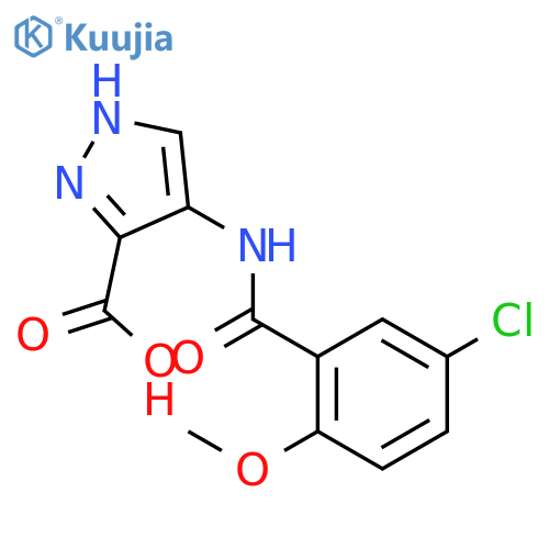 1H-Pyrazole-3-carboxylic acid, 4-[(5-chloro-2-methoxybenzoyl)amino]- structure