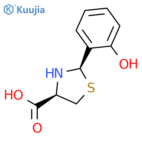 4-Thiazolidinecarboxylic acid, 2-(2-hydroxyphenyl)-, (2R-cis)- structure