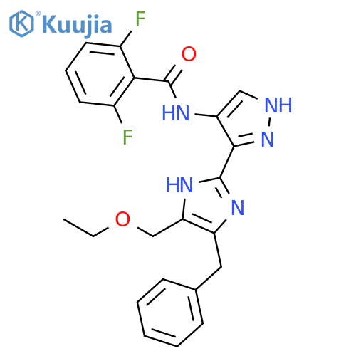 Benzamide,N-[3-[4-(ethoxymethyl)-5-(phenylmethyl)-1H-imidazol-2-yl]-1H-pyrazol-4-yl]-2,6-difluoro- structure