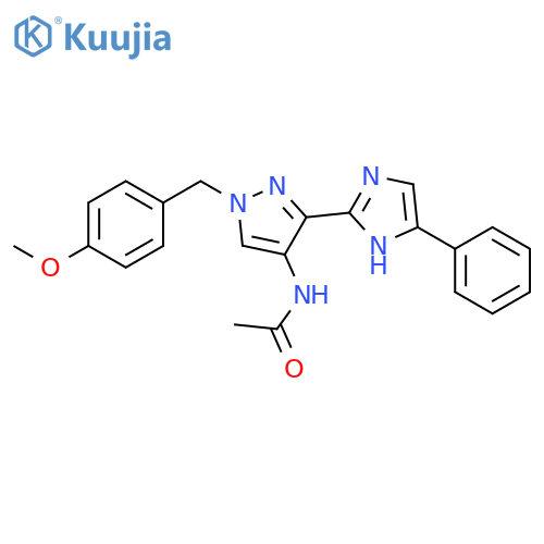 Acetamide, N-[1-[(4-methoxyphenyl)methyl]-3-(5-phenyl-1H-imidazol-2-yl)-1H-pyrazol-4-yl]- structure