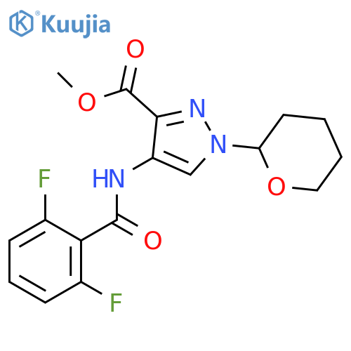 1H-Pyrazole-3-carboxylic acid,4-[(2,6-difluorobenzoyl)amino]-1-(tetrahydro-2H-pyran-2-yl)-, methylester structure
