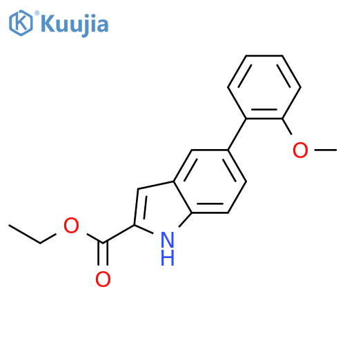 1H-Indole-2-carboxylic acid, 5-(2-methoxyphenyl)-, ethyl ester structure