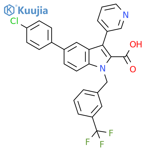 1H-Indole-2-carboxylic acid,5-(4-chlorophenyl)-3-(3-pyridinyl)-1-[[3-(trifluoromethyl)phenyl]methyl]- structure