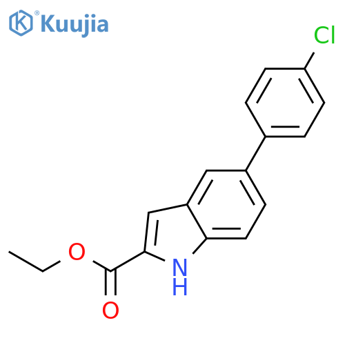 1H-Indole-2-carboxylic acid, 5-(4-chlorophenyl)-, ethyl ester structure