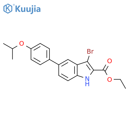 1H-Indole-2-carboxylic acid, 3-bromo-5-[4-(1-methylethoxy)phenyl]-, ethyl ester structure