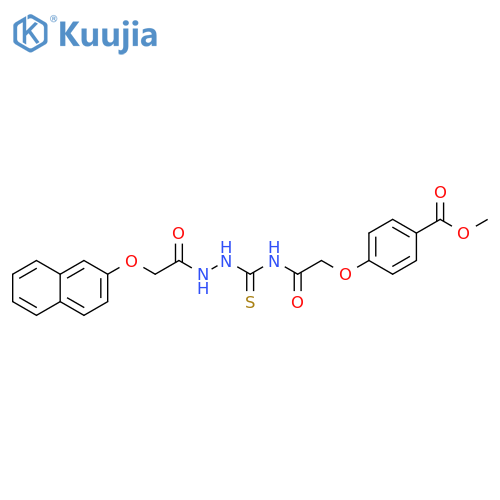 Benzoic acid, 4-[2-[[[2-[2-(2-naphthalenyloxy)acetyl]hydrazinyl]thioxomethyl]amino]-2-oxoethoxy]-, methyl ester structure