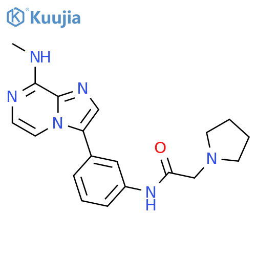 1-Pyrrolidineacetamide,N-[3-[8-(methylamino)imidazo[1,2-a]pyrazin-3-yl]phenyl]- structure