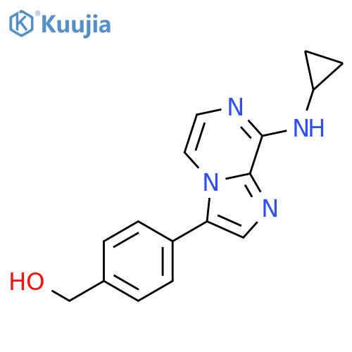 Benzenemethanol, 4-[8-(cyclopropylamino)imidazo[1,2-a]pyrazin-3-yl]- structure