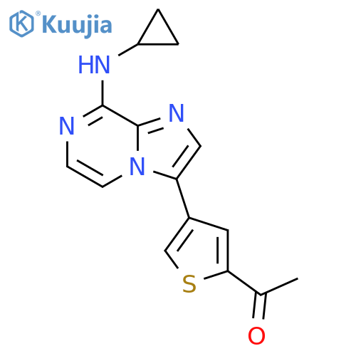 Ethanone,1-[4-[8-(cyclopropylamino)imidazo[1,2-a]pyrazin-3-yl]-2-thienyl]- structure