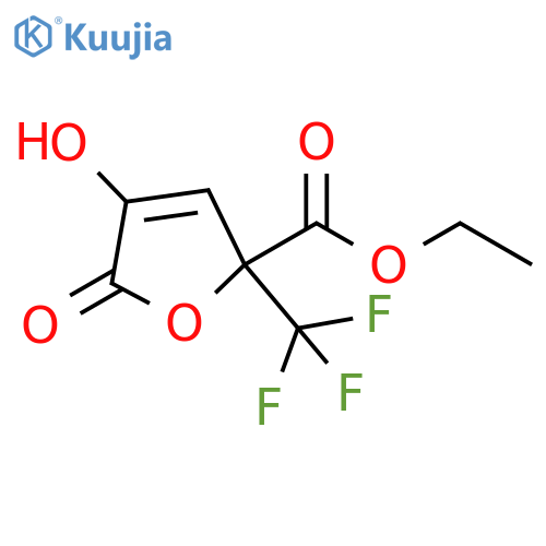 2-Furancarboxylic acid, 2,5-dihydro-4-hydroxy-5-oxo-2-(trifluoromethyl)-, ethyl ester structure