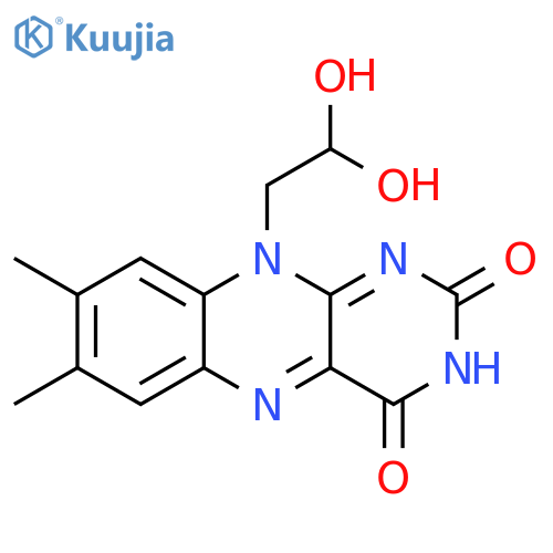 Benzo[g]pteridine-2,4(3H,10H)-dione, 10-(2,2-dihydroxyethyl)-7,8-dimethyl- structure