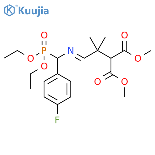 Propanedioic acid,[(2E)-2-[[(diethoxyphosphinyl)(4-fluorophenyl)methyl]imino]-1,1-dimethylethyl]-, dimethyl ester structure