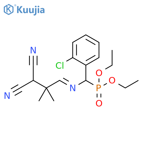 Phosphonic acid, [(2-chlorophenyl)[(E)-(3,3-dicyano-2,2-dimethylpropylidene)amino]methyl]-, diethyl ester (9CI) structure