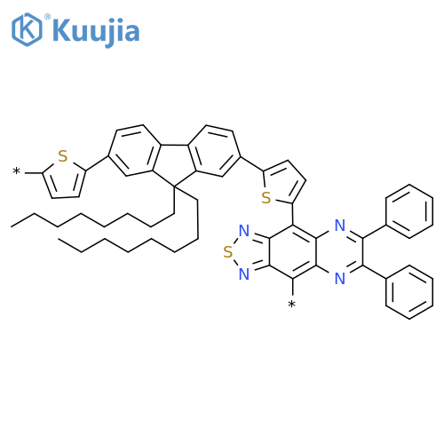 Poly[(6,7-diphenyl[1,2,5]thiadiazolo[3,4-g]quinoxaline-4,9-diyl)-2,5-thiophenediyl(9,9-dioctyl-9H-fluorene-2,7-diyl)-2,5-thiophenediyl] structure