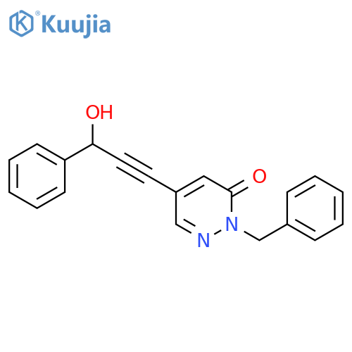 3(2H)-Pyridazinone,5-(3-hydroxy-3-phenyl-1-propynyl)-2-(phenylmethyl)- structure