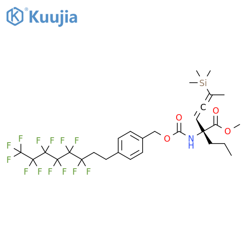 3,4-Hexadienoic acid,  2-propyl-2-[[[[4-(3,3,4,4,5,5,6,6,7,7,8,8,8-tridecafluorooctyl)phenyl]meth  oxy]carbonyl]amino]-5-(trimethylsilyl)-, methyl ester, (2R,3R)-rel- structure