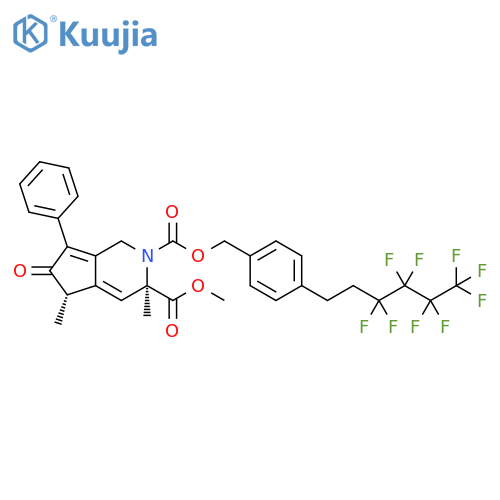 2H-Cyclopenta[c]pyridine-2,3-dicarboxylic acid, 1,3,5,6-tetrahydro-3,5-dimethyl-6-oxo-7-phenyl-, 3-methyl 2-[[4-(3,3,4,4,5,5,6,6,6-nonafluorohexyl)phenyl]methyl] ester, (3R,5S)-rel- structure
