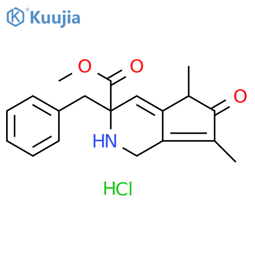 1H-Cyclopenta[c]pyridine-3-carboxylic acid,2,3,5,6-tetrahydro-5,7-dimethyl-6-oxo-3-(phenylmethyl)-, methyl ester,hydrochloride structure