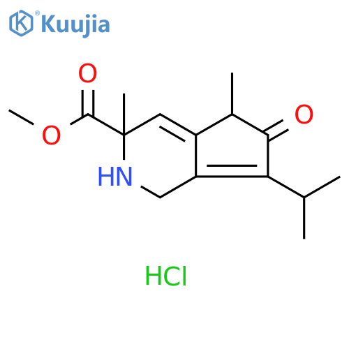 1H-Cyclopenta[c]pyridine-3-carboxylic acid,2,3,5,6-tetrahydro-3,5-dimethyl-7-(1-methylethyl)-6-oxo-, methyl ester,hydrochloride structure