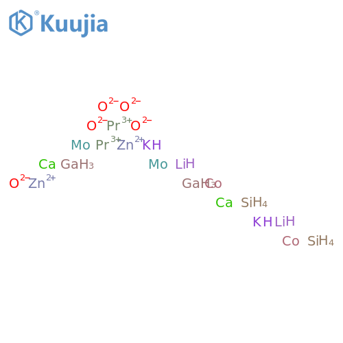 Calcium cobalt gallium lithium molybdenum potassium praseodymiumsilicon zinc oxide structure