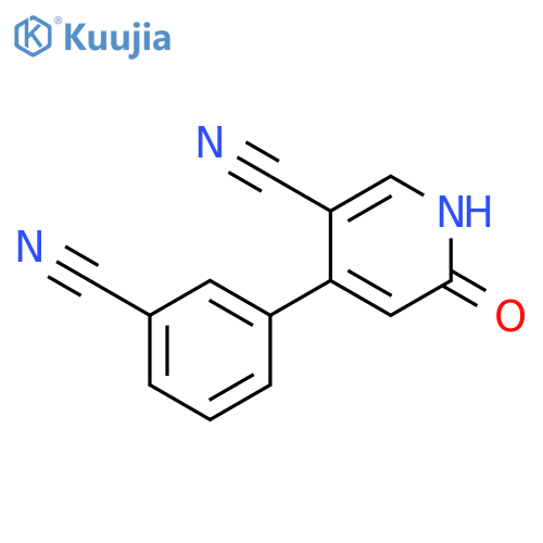 3-Pyridinecarbonitrile, 4-(3-cyanophenyl)-1,6-dihydro-6-oxo- structure