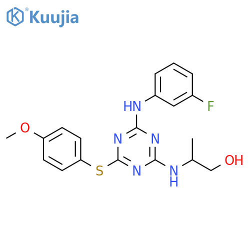 1-Propanol, 2-[[4-[(3-fluorophenyl)amino]-6-[(4-methoxyphenyl)thio]-1,3,5-triazin-2-yl]amino]- structure