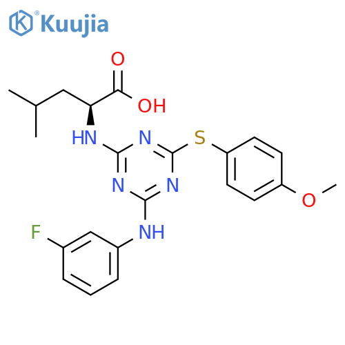 L-Leucine,N-[4-[(3-fluorophenyl)amino]-6-[(4-methoxyphenyl)thio]-1,3,5-triazin-2-yl]- structure