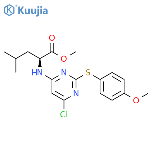 L-Leucine, N-[6-chloro-2-[(4-methoxyphenyl)thio]-4-pyrimidinyl]-, methyl ester structure