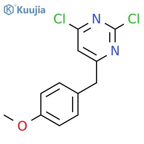 Pyrimidine, 2,4-dichloro-6-[(4-methoxyphenyl)methyl]- structure