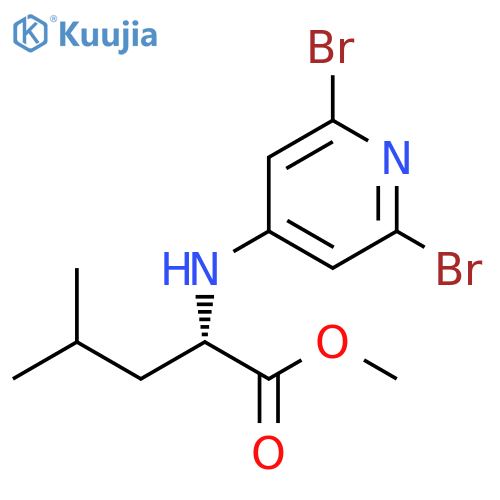 L-Leucine, N-(2,6-dibromo-4-pyridinyl)-, methyl ester structure