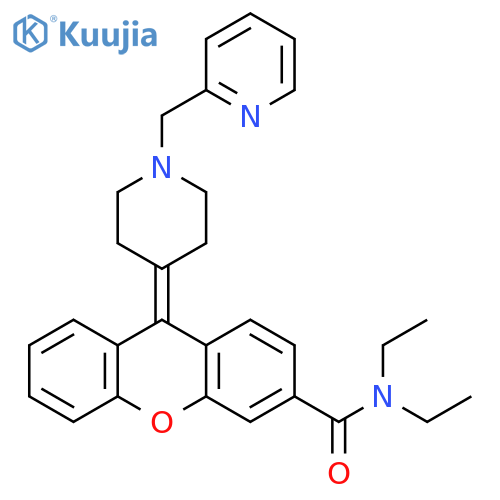 9H-Xanthene-3-carboxamide, N,N-diethyl-9-[1-(2-pyridinylmethyl)-4-piperidinylidene]- structure