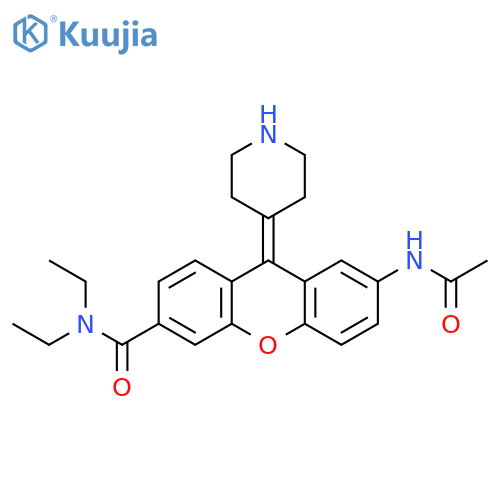 9H-Xanthene-3-carboxamide, 7-(acetylamino)-N,N-diethyl-9-(4-piperidinylidene)- structure