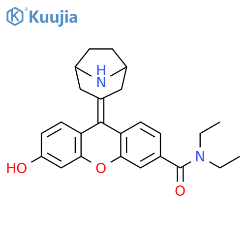 9H-Xanthene-3-carboxamide,9-(8-azabicyclo[3.2.1]oct-3-ylidene)-N,N-diethyl-6-hydroxy- structure