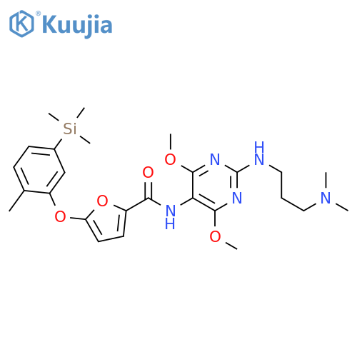 2-Furancarboxamide,N-[2-[[3-(dimethylamino)propyl]amino]-4,6-dimethoxy-5-pyrimidinyl]-5-[2-methyl-5-(trimethylsilyl)phenoxy]- structure