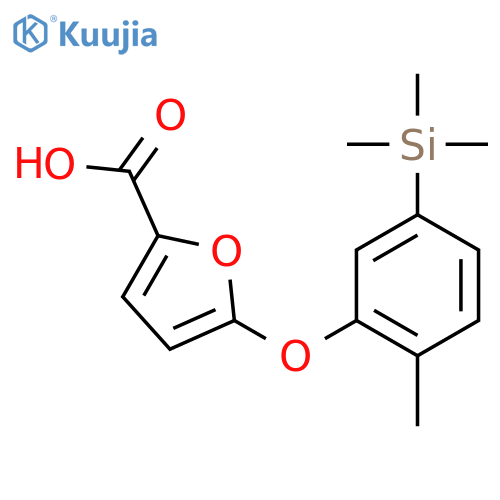 2-Furancarboxylic acid, 5-[2-methyl-5-(trimethylsilyl)phenoxy]- structure
