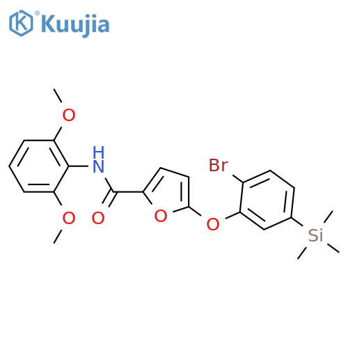 2-Furancarboxamide,5-[2-bromo-5-(trimethylsilyl)phenoxy]-N-(2,6-dimethoxyphenyl)- structure