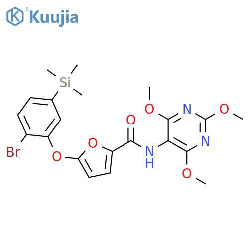 2-Furancarboxamide,  5-[2-bromo-5-(trimethylsilyl)phenoxy]-N-(2,4,6-trimethoxy-5-pyrimidinyl)- structure