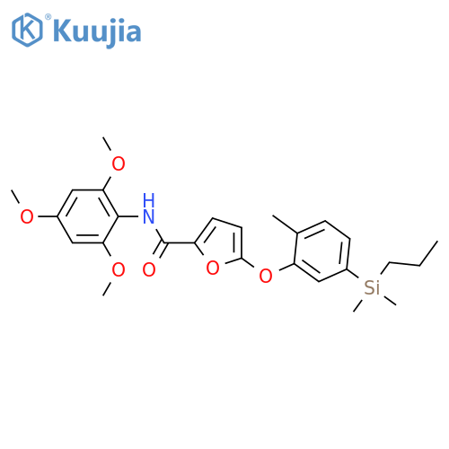 2-Furancarboxamide,5-[5-(dimethylpropylsilyl)-2-methylphenoxy]-N-(2,4,6-trimethoxyphenyl)- structure