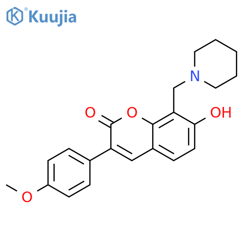 7-hydroxy-3-(4-methoxyphenyl)-8-(piperidin-1-yl)methyl-2H-chromen-2-one structure