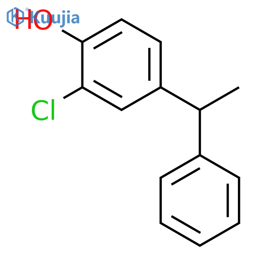2-chloro-4-(1-phenylethyl)phenol structure