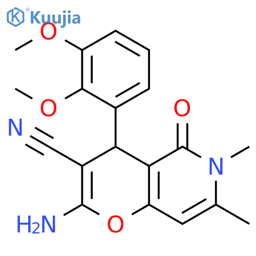2-amino-4-(2,3-dimethoxyphenyl)-6,7-dimethyl-5-oxo-4H,5H,6H-pyrano3,2-cpyridine-3-carbonitrile structure