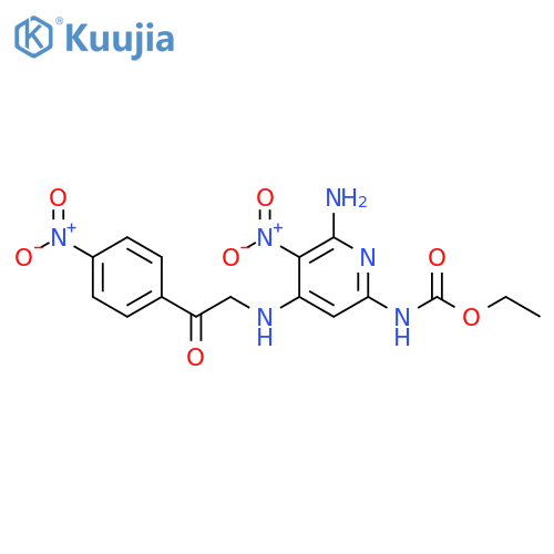 Carbamic acid, [6-amino-5-nitro-4-[[2-(4-nitrophenyl)-2-oxoethyl]amino]-2-pyridinyl]-, ethyl ester (9CI) structure