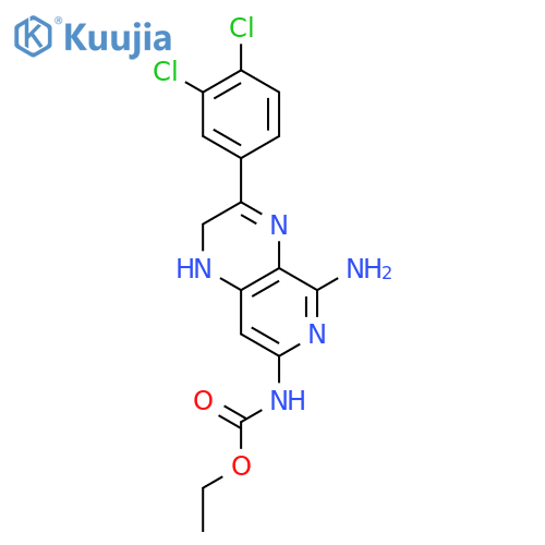ethyl [5-amino-3-(3,4-dichlorophenyl)-1,2-dihydropyrido[3,4-b]pyrazin-7-yl]carbamate structure