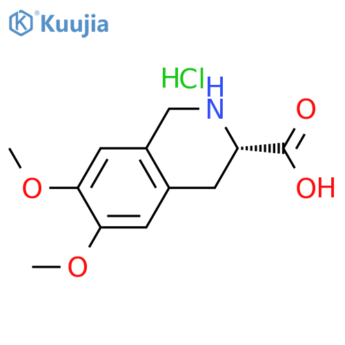 (3S)-6,7-dimethoxy-1,2,3,4-tetrahydroisoquinoline-3-carboxylic acid hydrochloride structure